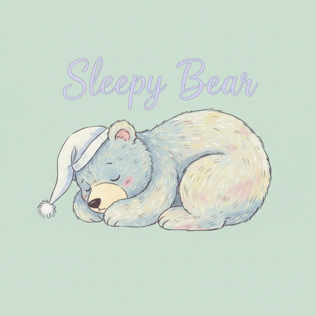 A drowsy bear character generated from a prompt built around a single feeling and a specific cultural reference.